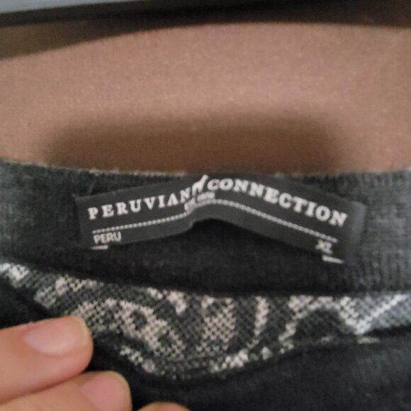 Black and Cream Peruvian Connection 100% Pima Cotton Flared Skirt Size XL - Picture 3 of 3